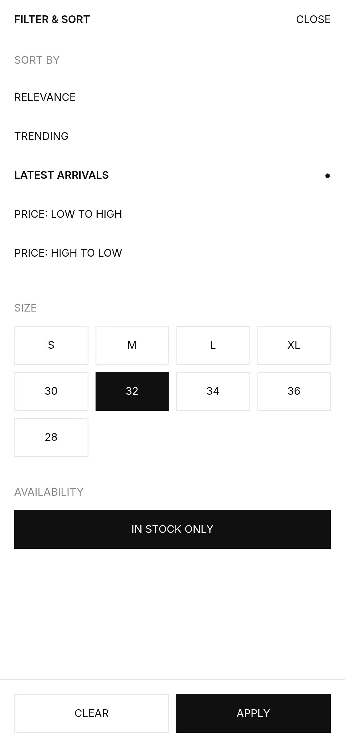 Filter and Sort Mobile